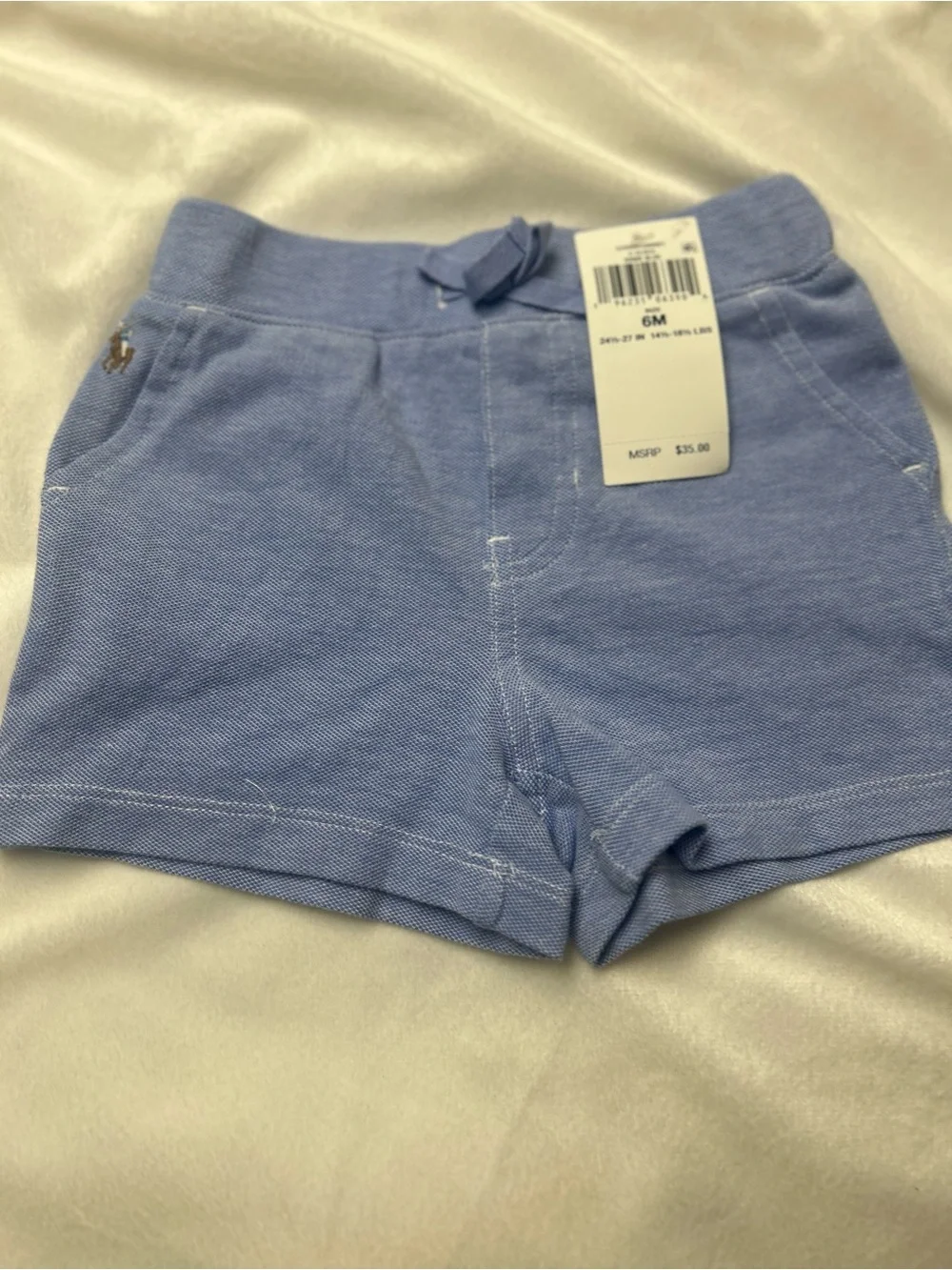 Ralph Lauren Baby Knit Shorts in Light Blue Sz 6 months NWT